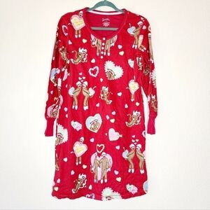 Nick & Nora Sock Monkey Valentine's Sleep Dress M
